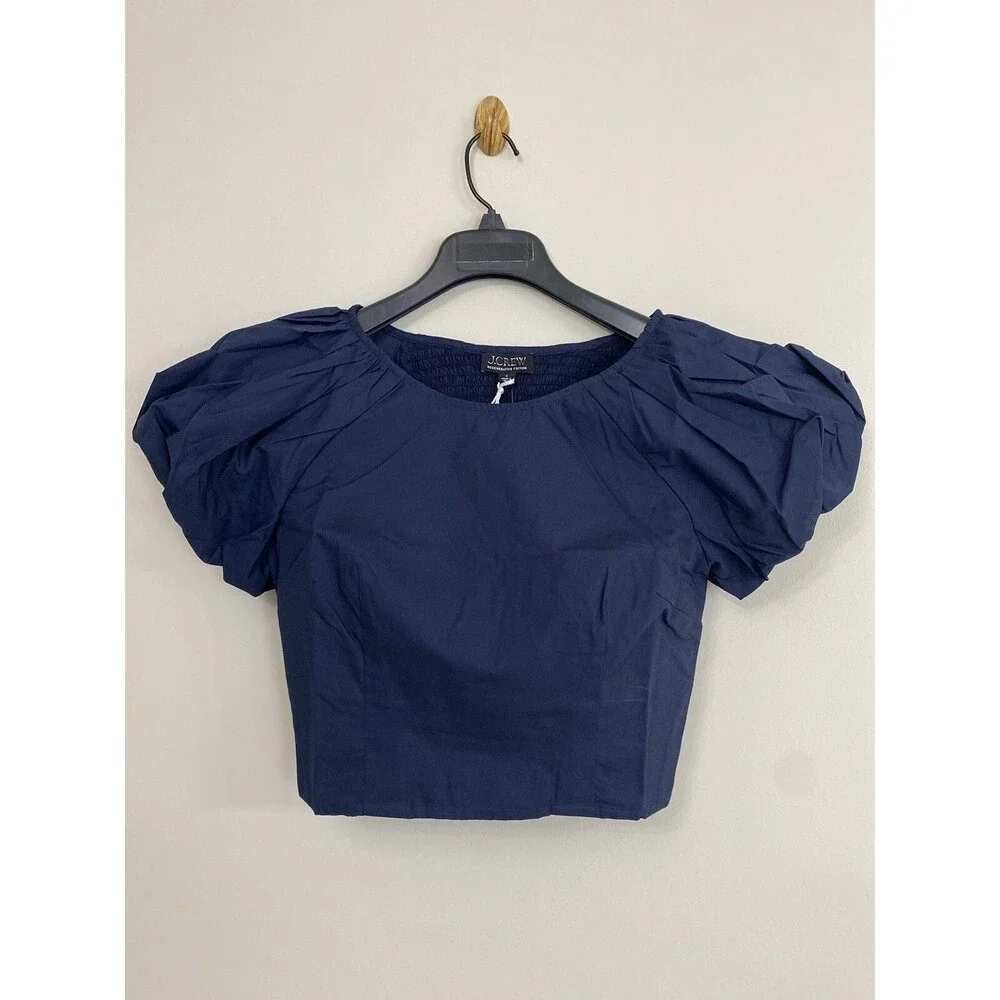 J.Crew Inez Fitted puff-sleeve top NWT Size 6